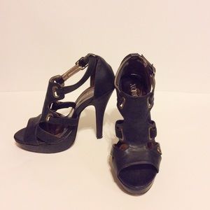 Black gladiator heels