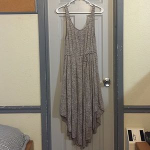 FREE PEOPLE: grey beach dress asymmetrical hemline