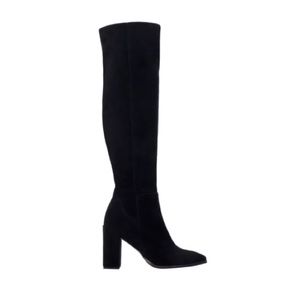Knee-high suede heeled ZARA boots