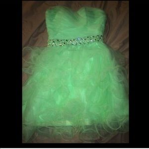 Line green homecoming dress
