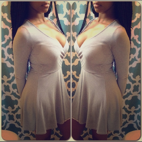 Sexy Striped V Neck Dress