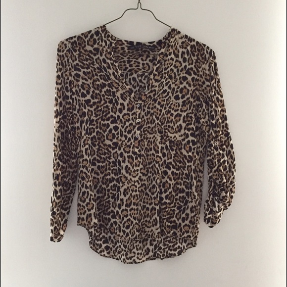Zara Tops - Zara cheetah print blouse szS