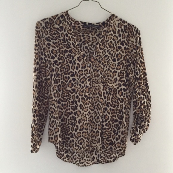 Zara cheetah print blouse szS - Picture 2 of 3