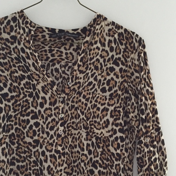 Zara cheetah print blouse szS - Picture 3 of 3