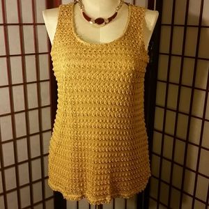 Gold sleeveless blouse