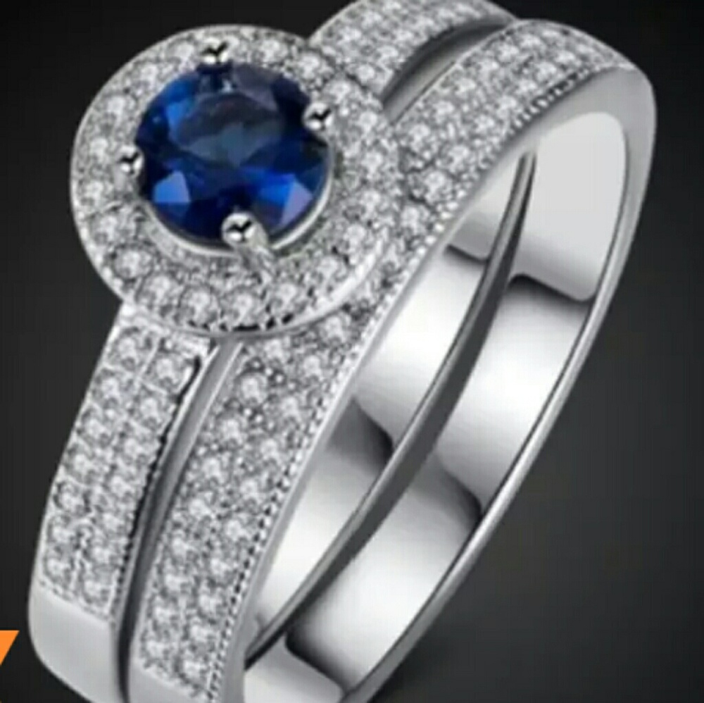Vintage Style Wedding Ring Set .925 SS NWT