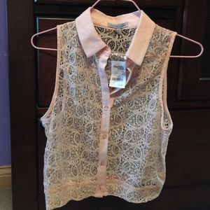 Pink lace top from Charlotte Russe size small