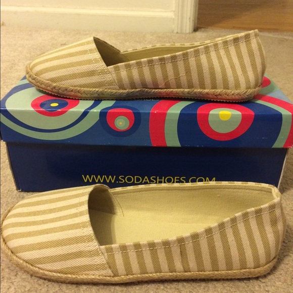 *New in Box* Striped Canvas Flats