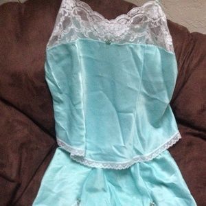 Mint Tank and Shorts Sleeper Set