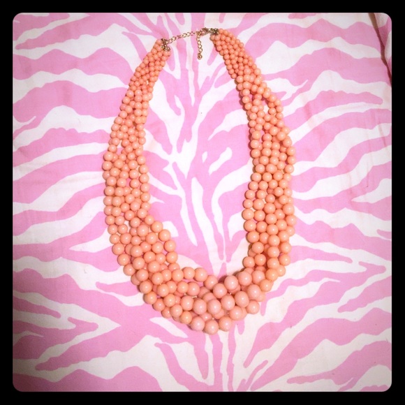 Coral chunky bead necklace