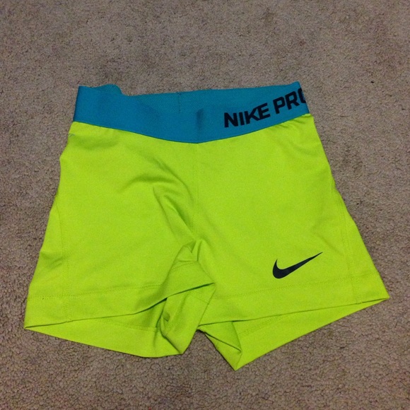 Neon Yellow and Turqoise 3" Nike Pros!