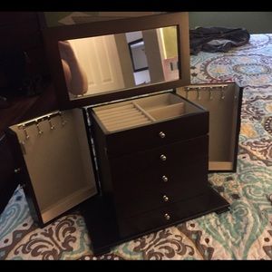 Cherry wood jewelry box