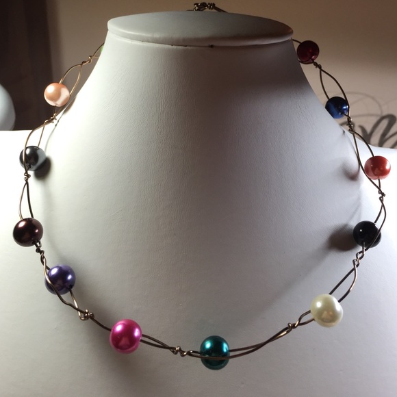 EV6 Bronze 18 gauge wire with Glass Pearls 2pc set - Picture 2 of 4