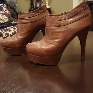Brown Platform Ankle Booties