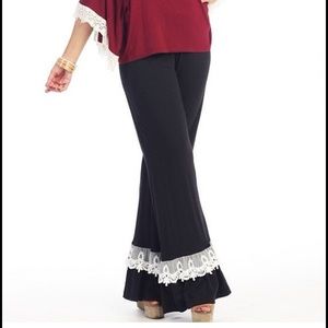 Black Ruffle Pants with Lace!