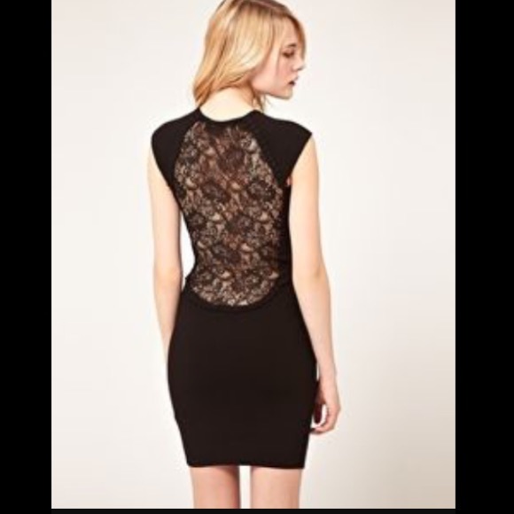 french connection dress lace back French Connection | Dresses | French Connection Black Lace Low Back Dress New With Tags