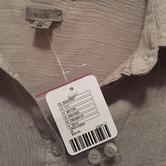 NWT Urban Outfitters gray button up blouse - Picture 3 of 3