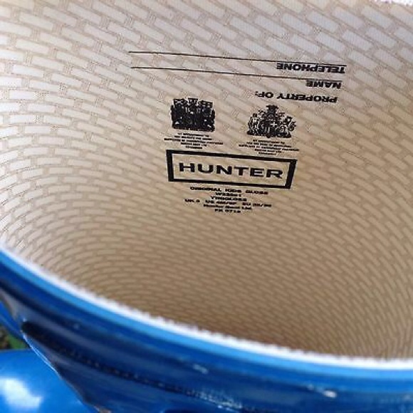 Hunter Original Blue Gloss Rain Boots - Picture 2 of 4