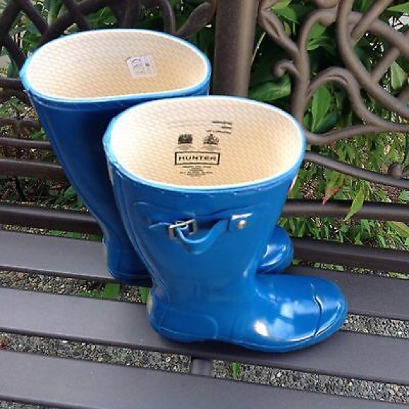 Hunter Original Blue Gloss Rain Boots - Picture 3 of 4