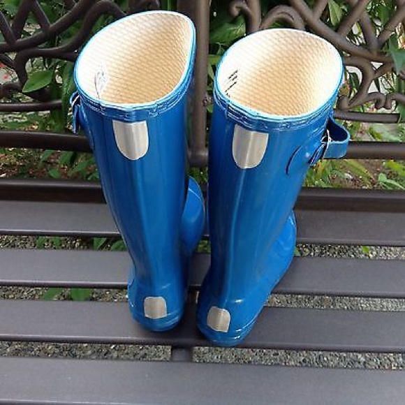 Hunter Original Blue Gloss Rain Boots - Picture 4 of 4