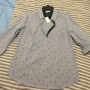 Anchor and stripe print blouse