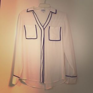 Black and white blouse