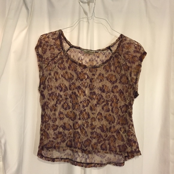 Light colored cheetah print sheer top