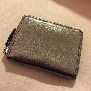 Coach silver metallic wallet