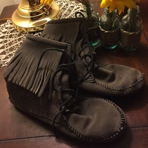 Grey Minnetonka Booties