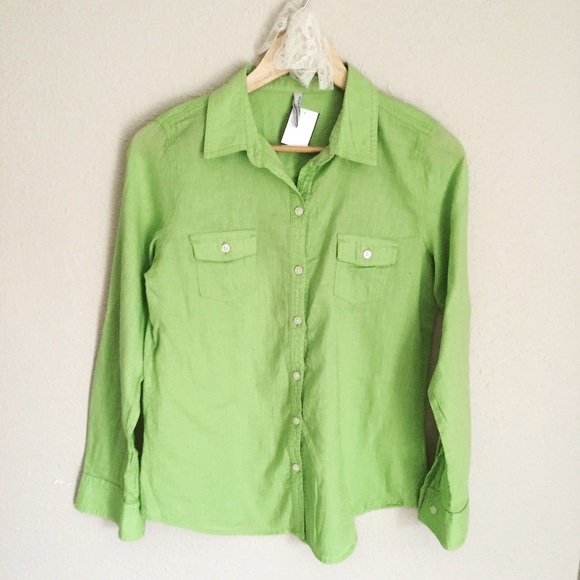 🎀Old Navy lime green button down.