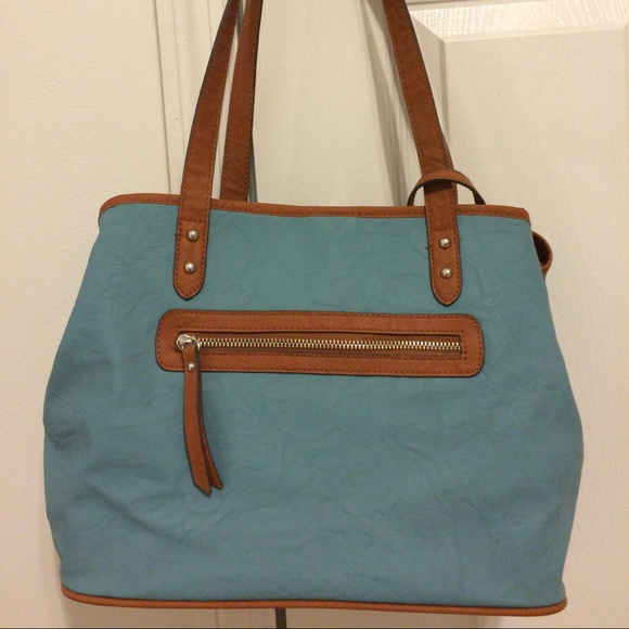 Blue & Tan Shoulder Bag