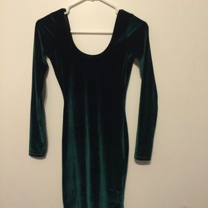 Green velvet dress