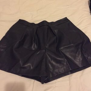 Zara leather shorts