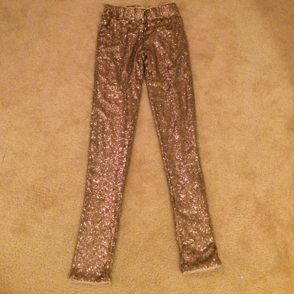 Gold glitter leggings