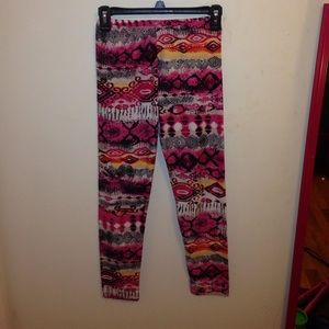 Printed pink and cream leggings