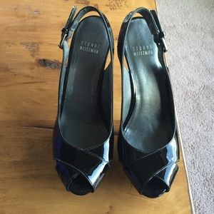 Sling back platform heels