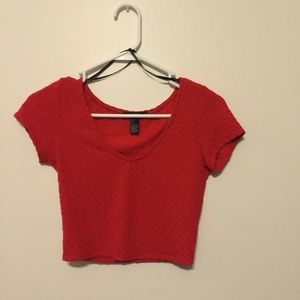 Textured red crop top