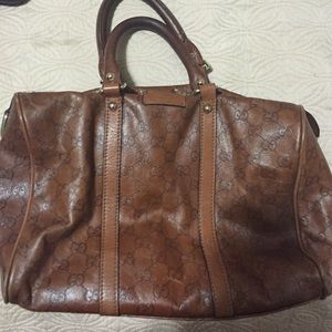 Gucci brwn leather bag used.