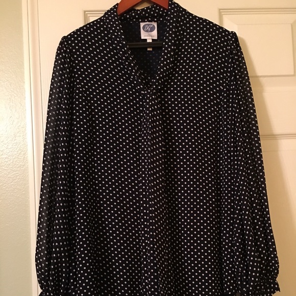 Diane Gilman Tops - Ladies Black and white Polka Dot Blouse