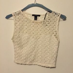 White lace crop top