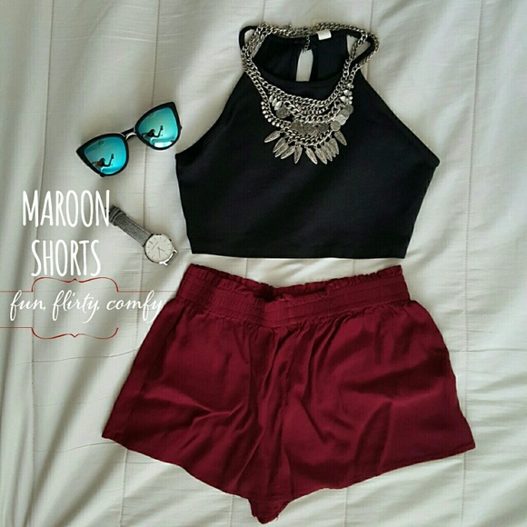 *SOLD* Maroon/Red Flowy Shorts