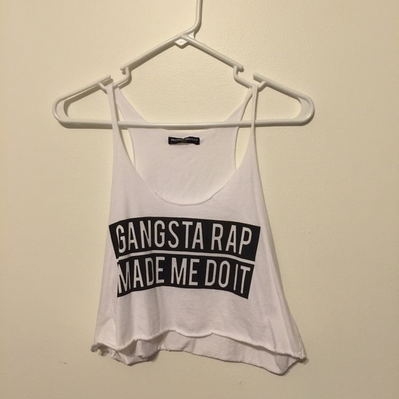 White tank that says "gangsta rap made me do it" - Picture 1 of 1