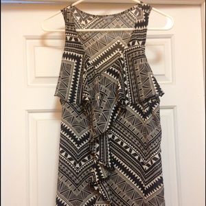 Black and white patterned tank