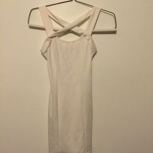 White dress with cross neck