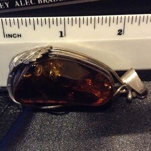 NATURAL-Amber pendant set in silver