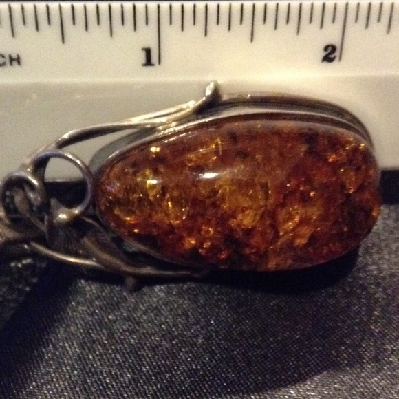 "NATURAL"  Amber pendant set in silver