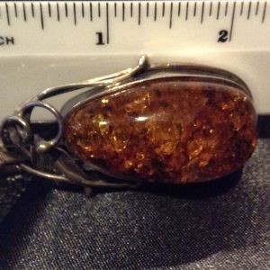 "NATURAL"  Amber pendant set in silver