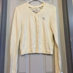 ABERCROMBIE&FITCH: cream lace panel cardigan