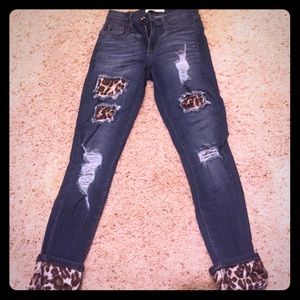 Kan can cheetah skinny jeans