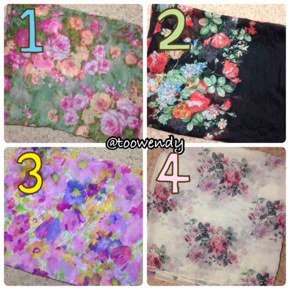 2 Charlotte Russe Floral Print Infinity Scarf - Picture 4 of 4